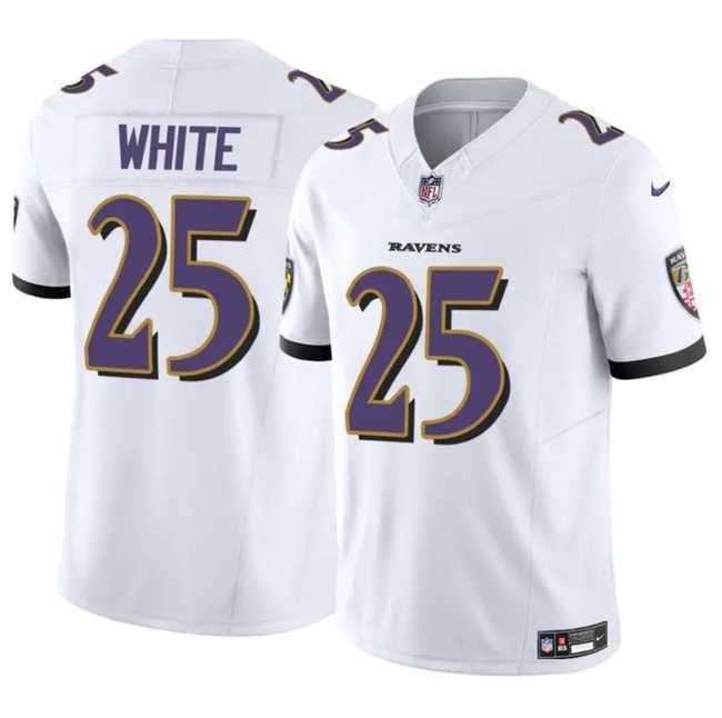 Men & Women & Youth Baltimore Ravens #25 Tre%27Davious White White 2023 F.U.S.E Vapor Limited Jersey
